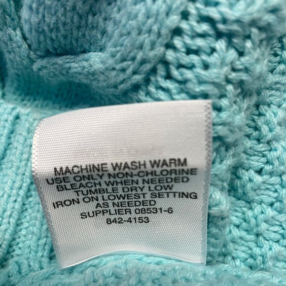 NWT ANA Turtleneck Cable Knit Sweater Aqua XL - Picture 4 of 7